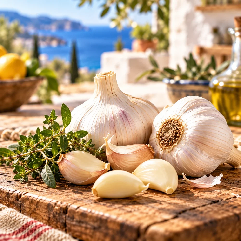 Aged garlic bulbs and cloves